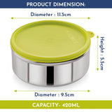 Stainless Steel Airtight Leakproof Storage Container with Easy Lock, 420ML | Kitchen Accessories, Lunch Box for Office Men, Adults & Kids