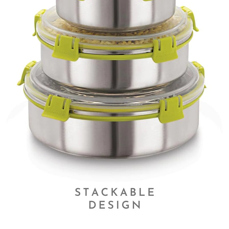 Klip Lock Stainless Steel Airtight Leakproof 1300ML Storage Container – Premium Kitchen Accessories Item, Ideal Lunch Box for Office Men, Women &amp; Kids