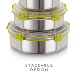 Klip Lock Stainless Steel Airtight Leakproof 1300ML Storage Container – Premium Kitchen Accessories Item, Ideal Lunch Box for Office Men, Women &amp; Kids