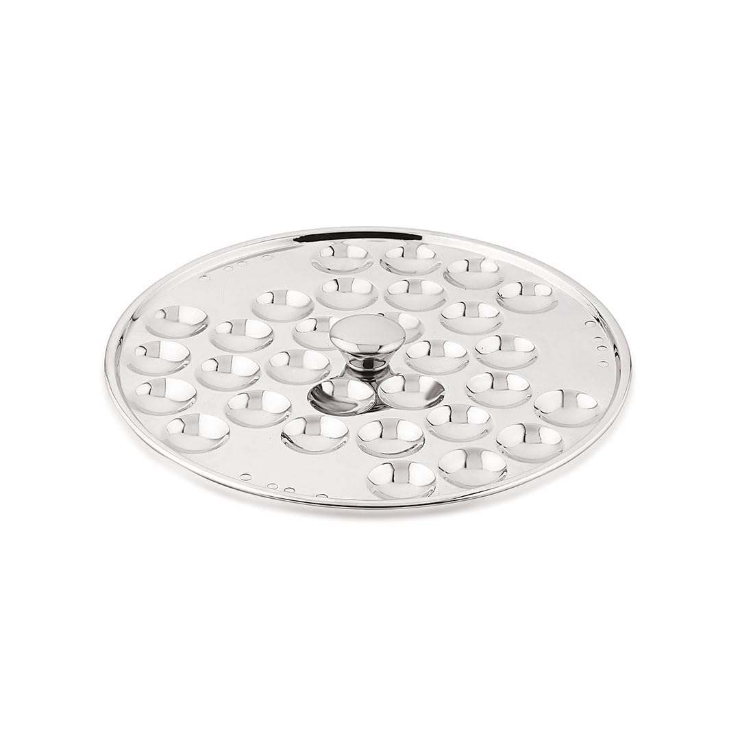 Argent Triply Silver Stainless Steel 28 cm Multi-Kadai With Lid & 6Pcs Plates (6.1 L) BGIN-9999