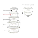 Borosil Klip-N-Store Set of 3 Microwave & Oven Safe Gift Set, Glass Storage Container, 400ml, 620ml & 950ml Round, with Air Tight Lid (Transparent)
