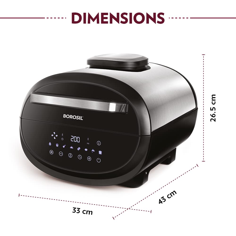 Bestdigi Air-Fryer, Top Load Air Fryer, Large Capacity, 8 Pre-Set Menus, 8 In 1 Functionality, 6.1 L, 1700 Watt, 6.1 liter, Black