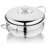 Vinod Stainless Steel Milano Hammered Serving Casserole with Steel Lid & Side Handle – 1630 ml, 18 cm