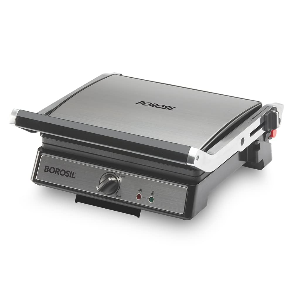 Borosil Super Jumbo 180 Grill Sandwich Maker 2000 W, opens 180°