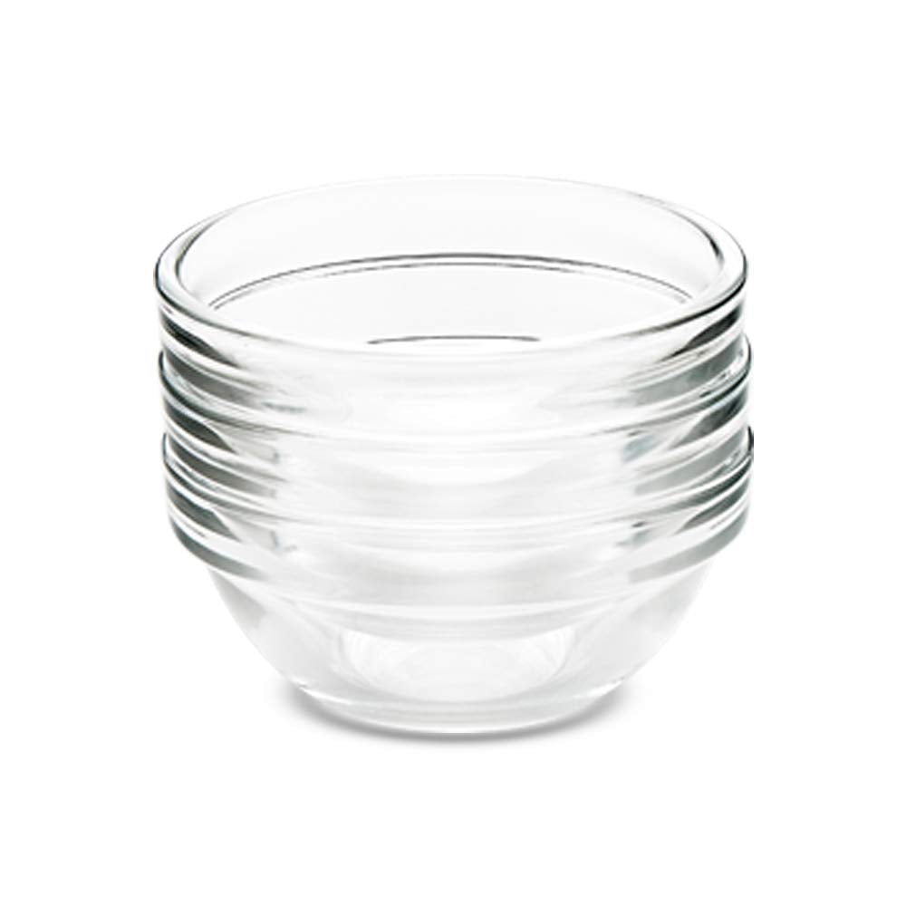 Borosil 150ml 6pc Stackable Serving Katorie Set | Borosilicate Glass Bowl for Kitchen & Dinning | Kattori Bowl for Serving Dips, Chutney, Herbs, Sauce, Ketchup | Microwave & Dishwasher Safe