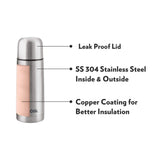 Thermo Flask Black – 500 mL (FGFTLSO0BLA) | Vacuum Insulated Stainless Steel Flask with Carry Jacket, Sipper Spout & Leak-Proof Cap