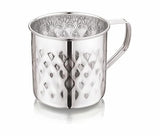 Mukti Premium Stainless Steel Deluxe Mug/Jug | Multipurpose for Water, Milk, Butter Milk,Oil and Useful for Kitchen/Outdoor |Durable and Silver Classic Finish (Deluxe Krystal, 700 ML)