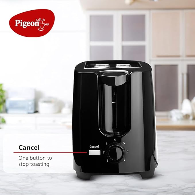 2 Slice Auto Pop up Toaster. A Smart Bread Toaster for Your Home (750 Watt) (Black)