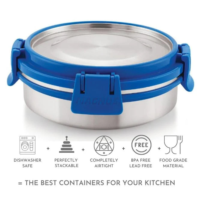 Stainless Steel Airtight Leakproof Storage Deluxe Chocolate Container 260ML with Klip Lock - Ideal Kitchen Accessories Items, Perfect Lunch Box, Lunch Boxes for Office Men
