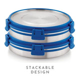 Stainless Steel Deluxe Chocolate – Airtight & Leakproof Stainless Steel Lunch Box with Detachable Clips