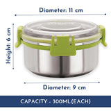 Aura 4-Piece Stainless Steel Lunch Box Set with Tiffin Bags, Utensils & Pouch | Airtight, Leakproof Containers for Office Men, Women, Kids | Insulated Covers, BPA-Free Lunch Boxes for Kids