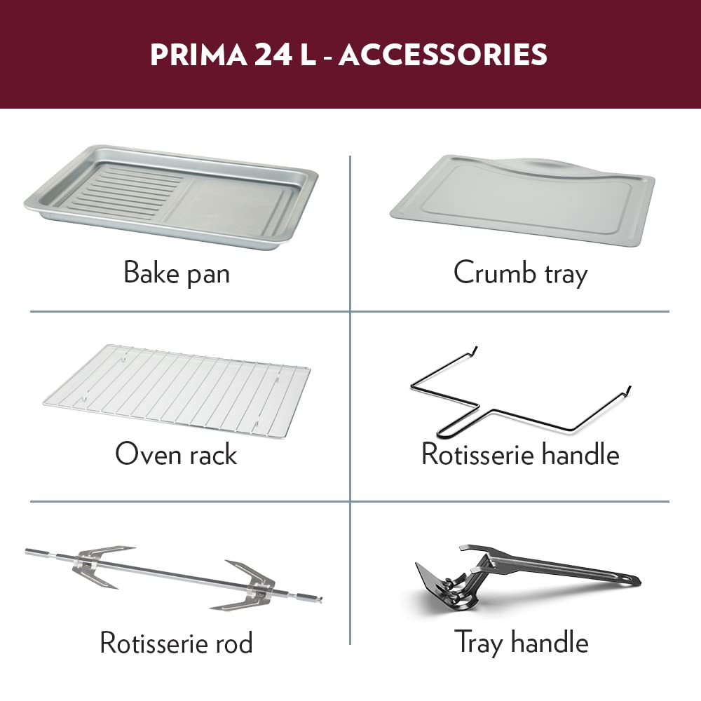 Borosil Prima 24L Oven Toaster Griller (OTG) Motorized Rotisserie