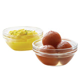 Borosil 150ml 6pc Stackable Serving Katorie Set | Borosilicate Glass Bowl for Kitchen & Dinning | Kattori Bowl for Serving Dips, Chutney, Herbs, Sauce, Ketchup | Microwave & Dishwasher Safe