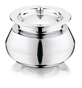 Mukti Stainless Steel Food Storage Handis & Cooking Pots|Curry Pots, Gravy, Rice Patilas, Biryani Kadhai & Topes|Khichdi King with Lid|1100ml x 1pc