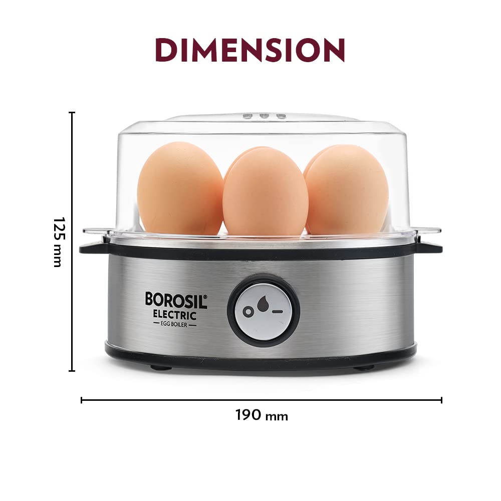 Electric Egg Boiler, 7 Egg Capacity, For Hard, Soft, Medium Boiled Eggs, Steamed Vegetables, Transparent Lid, Stainless Steel Exterior