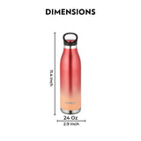ColourCrush Red 700ML Hot & Cold Stainless Steel Bottle | 24 Hrs Temp Retention | Easy Carry Handle | BTO700RED404