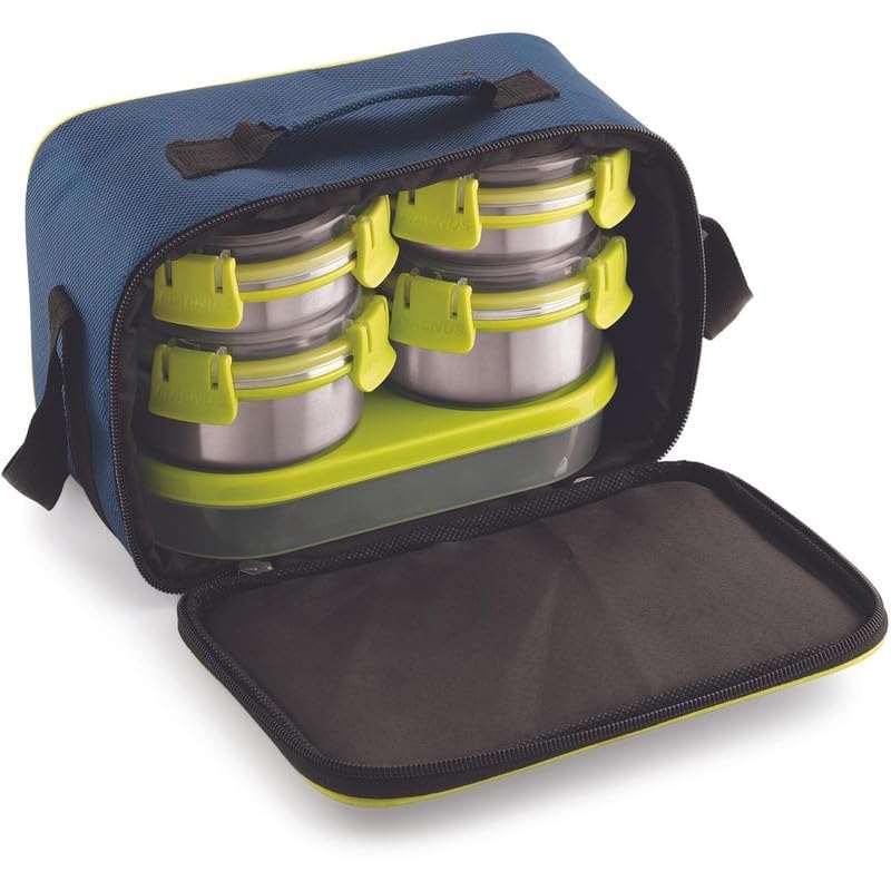 Hybrid 5 Stainless Steel Lunch Box Set | Premium Tiffin for Kids, Boys, Men & Women | Leakproof Containers, Insulated Cover, Ideal for Office & School Use