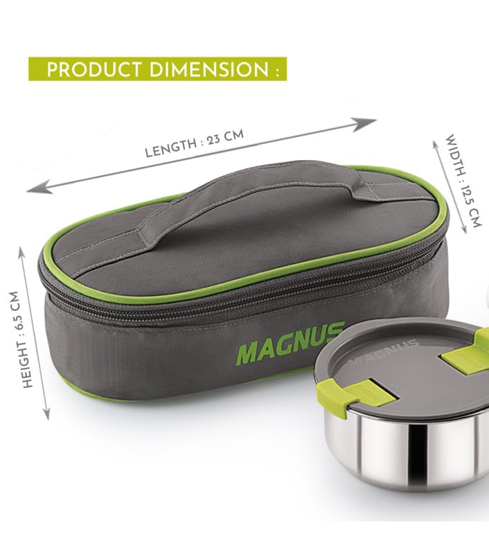 Olive-2 Stainless Steel Lunch Box Set – 2 Leak-Proof Containers with Insulated Bag | Airtight, Durable & Microwave-Safe Tiffin for Office, School, Kids & Travel (Silver)