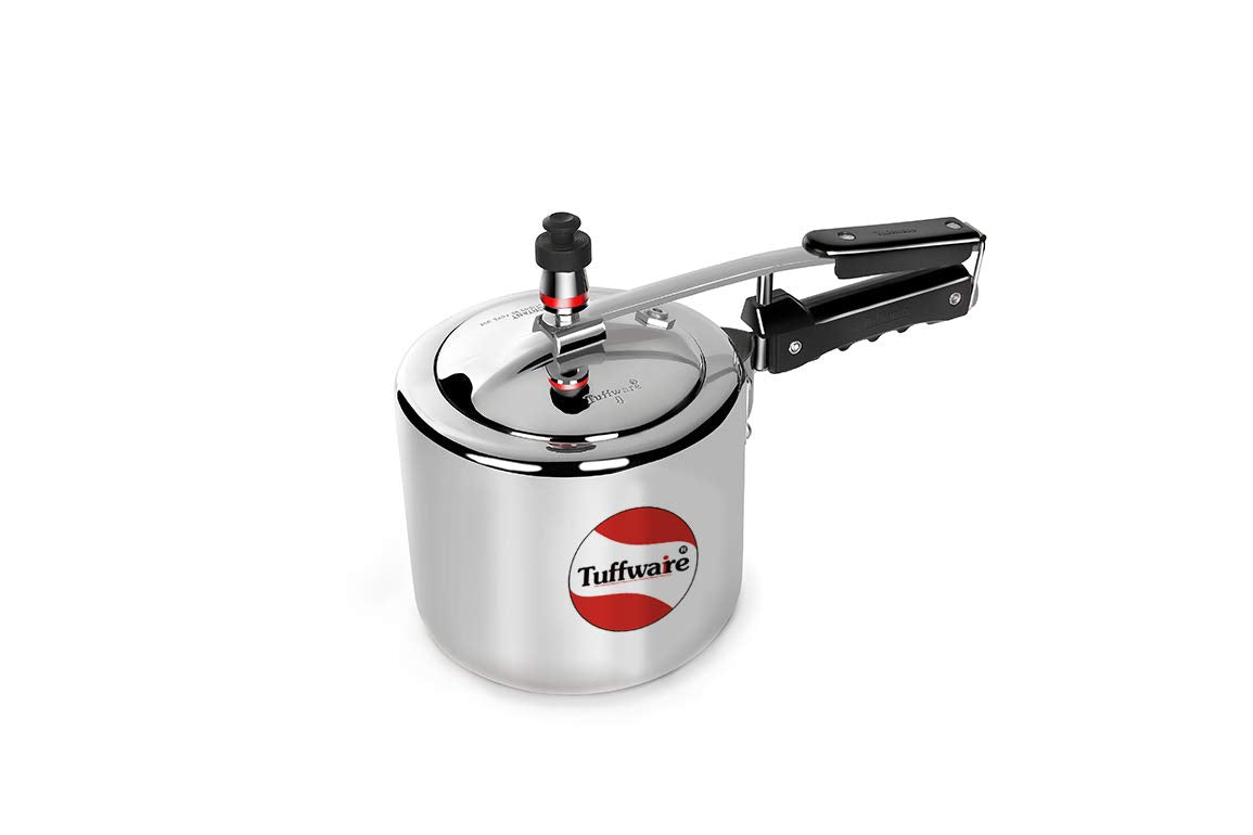 TUFFWARE Aluminium Pressure Cooker - Inner Lid, 6.5 litres, Silver