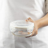 Borosil Klip-N-Store Set of 3 Microwave & Oven Safe Gift Set, Glass Storage Container, 400ml, 620ml & 950ml Round, with Air Tight Lid (Transparent)