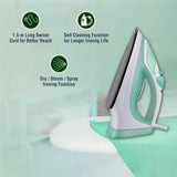 Usha 3816 1600W Steam Iron with Shock Proof Body | Teflon Coated Soleplate | Powerful Steam Output upto18gm/min | 280ml Water Tank Capacity | Overheat Safety Shutoff