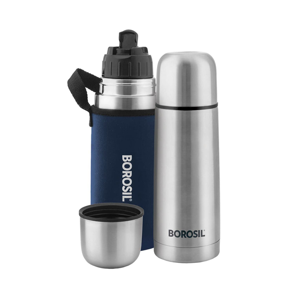 Thermo Flask Blue – 1000 mL (FGFTL1000BU) | Hot & Cold Stainless Steel Vacuum Flask with Carry Jacket, Leak-Proof Lid & Sipper Spout