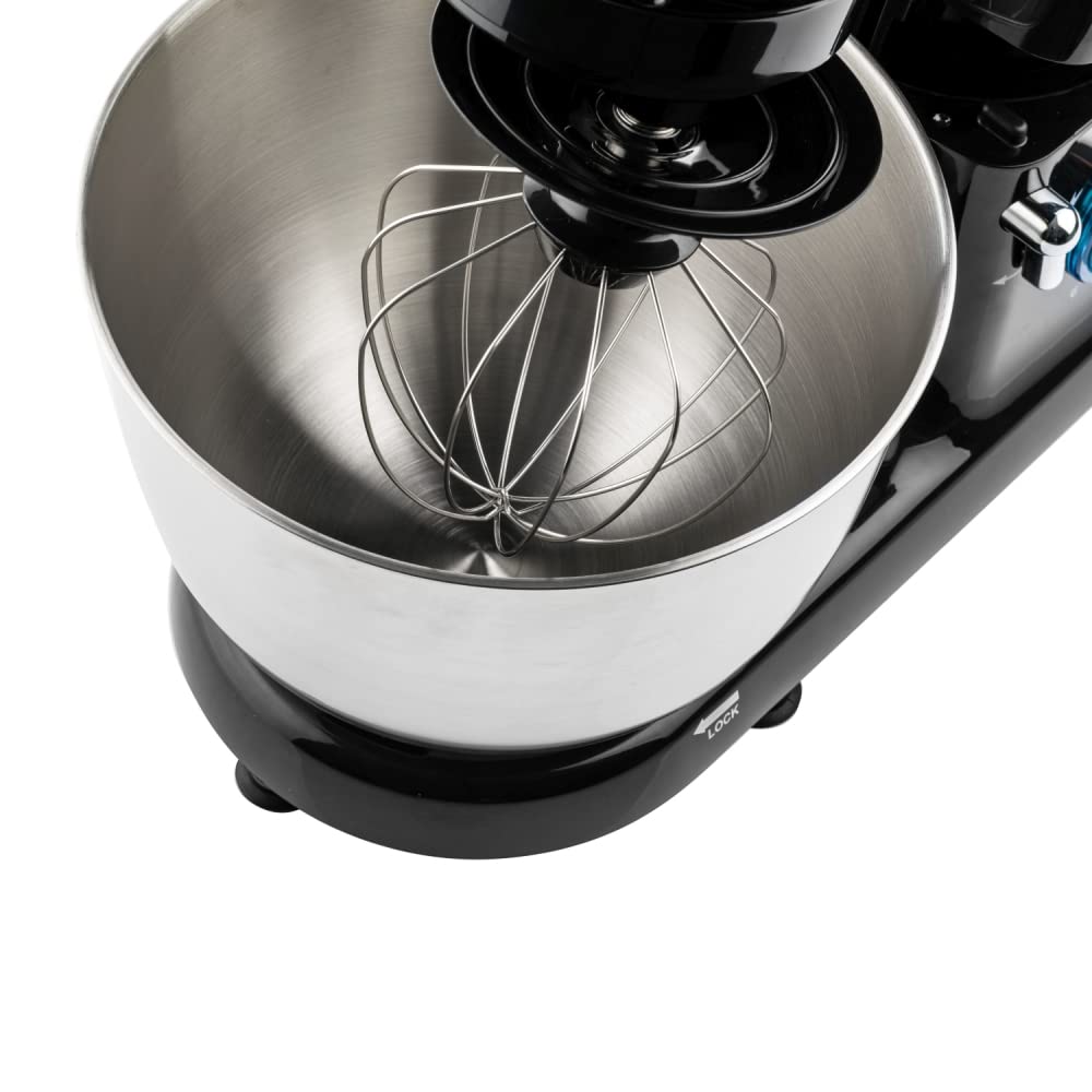 Westinghouse 4.5L Stand Mixer WKSMX1301BK | 800W Power | 6 Speeds + Turbo Function | Planetary Rotation | Stainless Steel Bowl | Includes Beater, Whisk & Dough Hook | Black