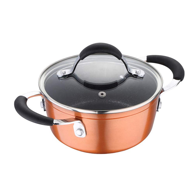 Bergner Infinity Chefs Forged Aluminium  Casserole with Glass Lid,(18cm,1.9L)Induction Base,