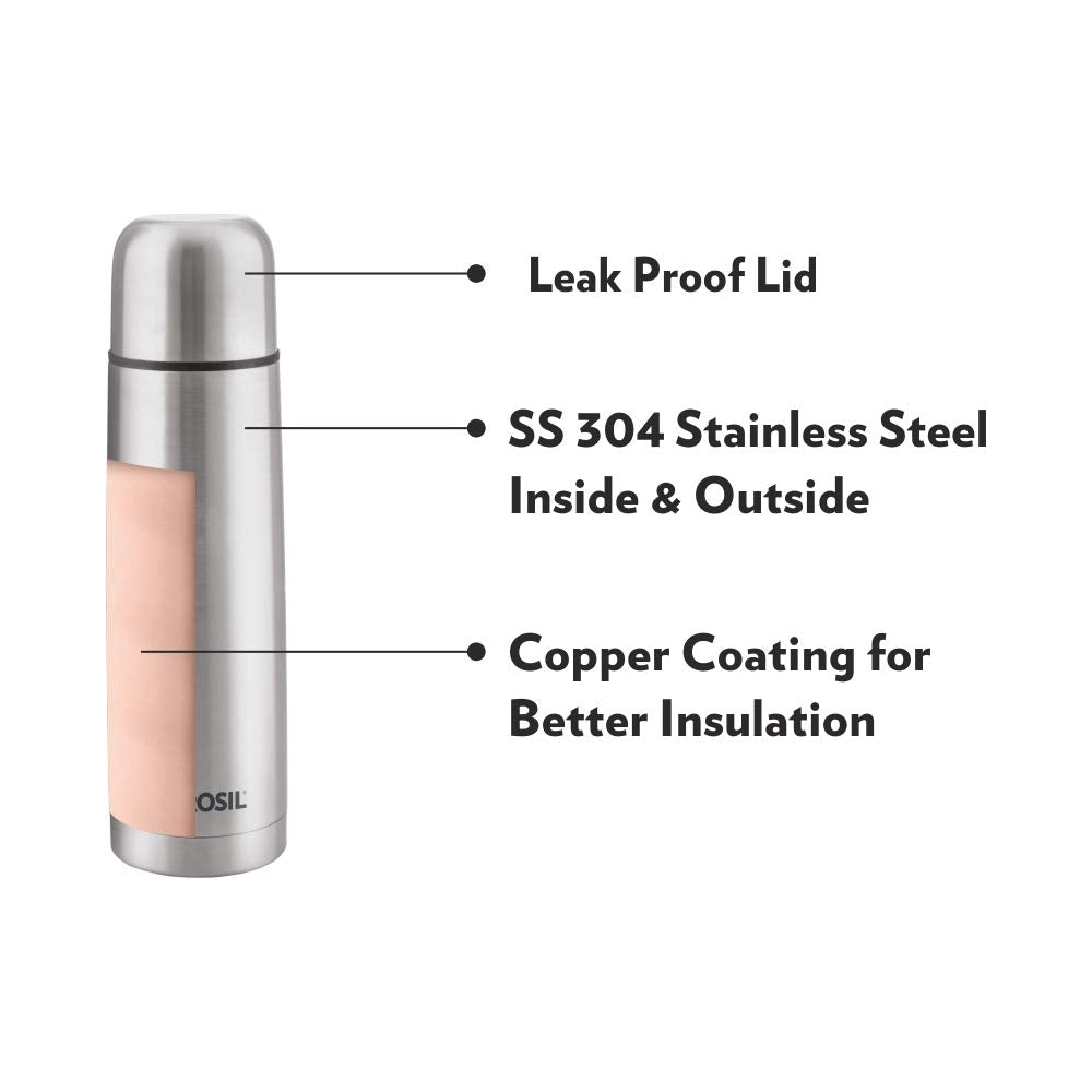 Thermo Flask w/ Cup Handle – 500 mL (FGFTL500BLCUP) | Hot & Cold Stainless Steel Vacuum Flask with Leak-Proof Lid & Built-In Cup