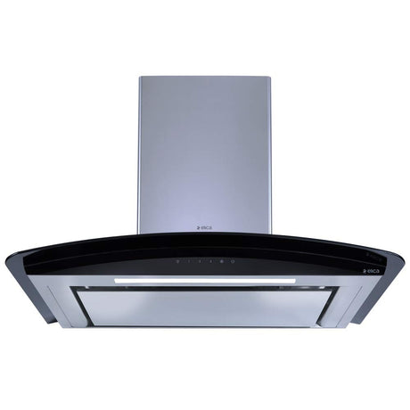 ELICA DEEP SILENT CHIMNEY GLACE EDS HE LTW 90 BK SS T4V LED WITH EDS3 TECHNOLOGY