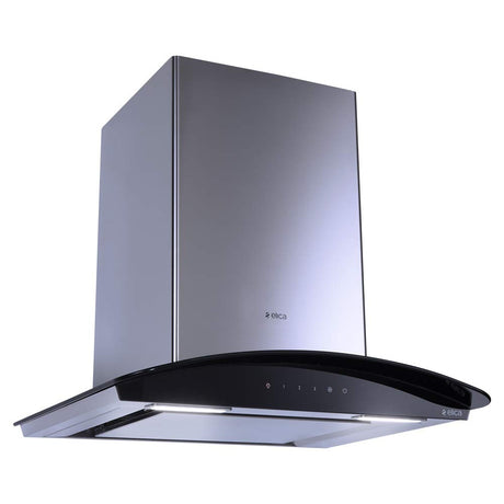 ELICA DEEP SILENT CHIMNEY GLACE EDS HE LTW 60 BK SS T4V LED WITH EDS3 TECHNOLOGY