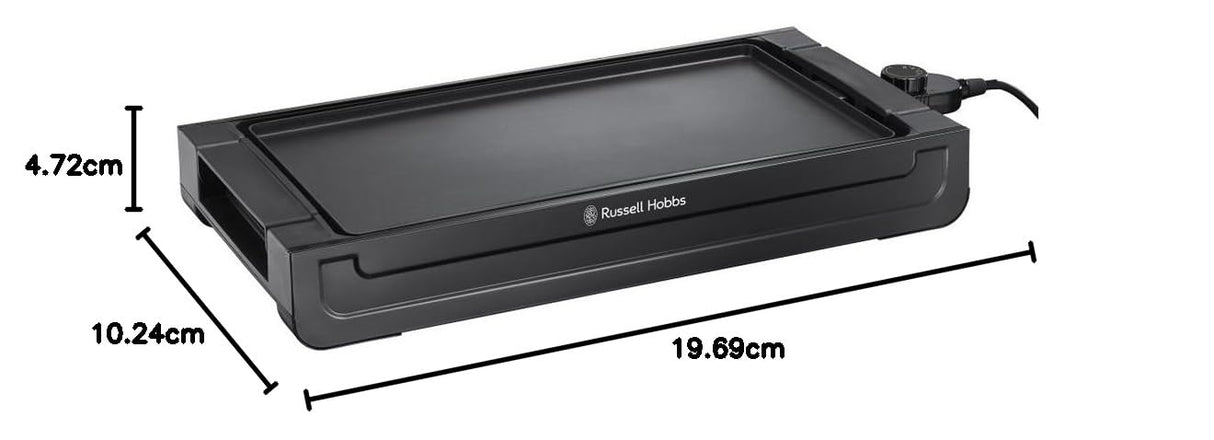2400W Fiesta Removable Plate Griddle 50cmx26cm| Drip tray, Temperature Control, Dishwasher safe| Electric Grill Tandoor Barbeque BBQ Griller for Grilling Meat, Fish & Vegetables|22550-56