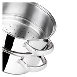 Vinod 2 Tier Steamer with Glass Lid Stainless Steel - 18cm (Induction Friendly)