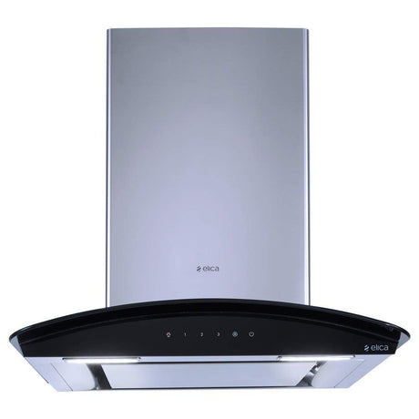 ELICA DEEP SILENT CHIMNEY GLACE EDS HE LTW 60 BK SS T4V LED WITH EDS3 TECHNOLOGY