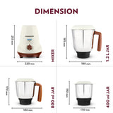 Borosil Home Star Mixer Grinder 500 W, 3 Jars