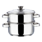 Vinod 2 Tier Steamer with Glass Lid Stainless Steel - 24cm (Induction Friendly)