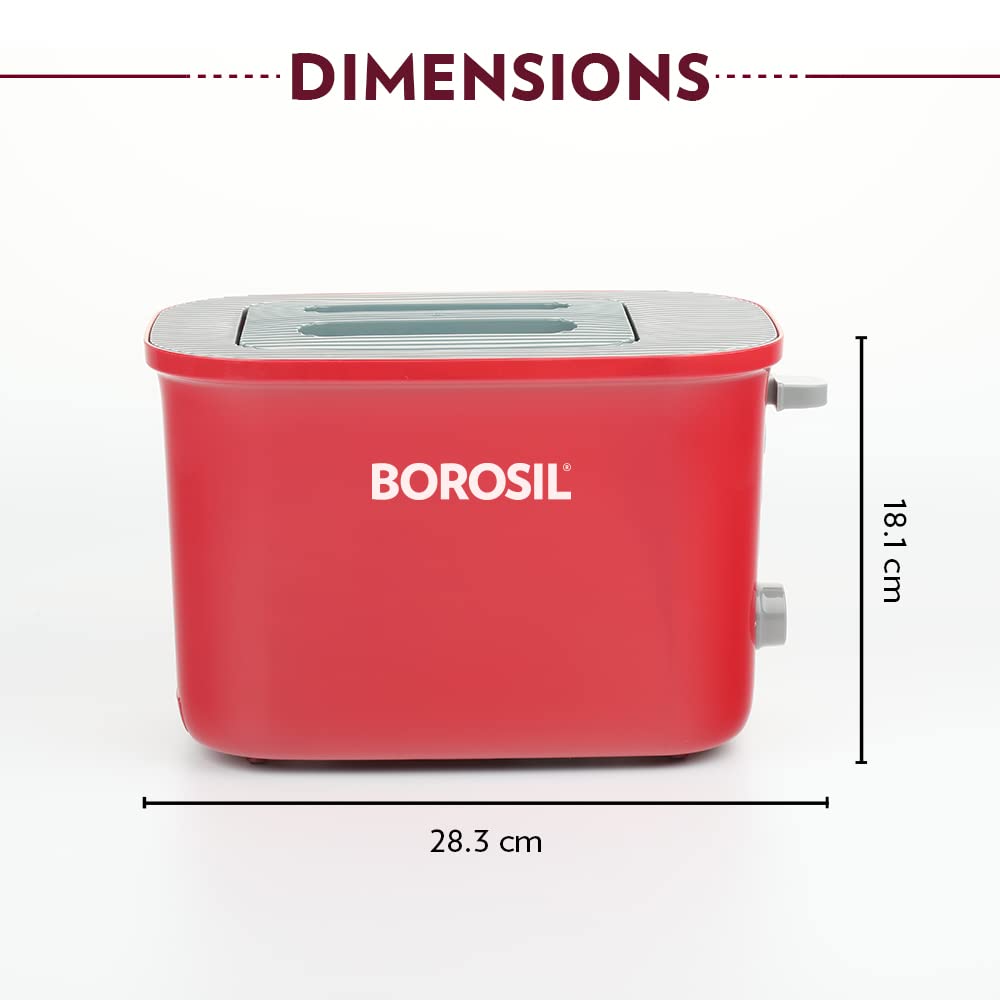 Krispy Pop-up Toaster, Red 800 W, Toast, Reheat, Defrost