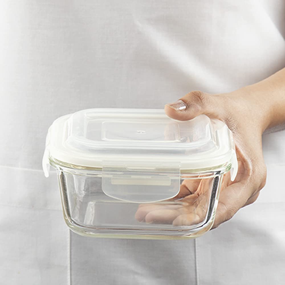 Borosil Glass Container Set, Set of 3 (320ml, 520ml & 800ml), Transparent