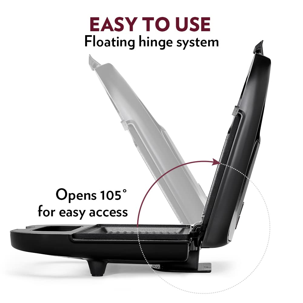 Borosil Klassy Grill Sandwich Maker 800 W, opens 90°