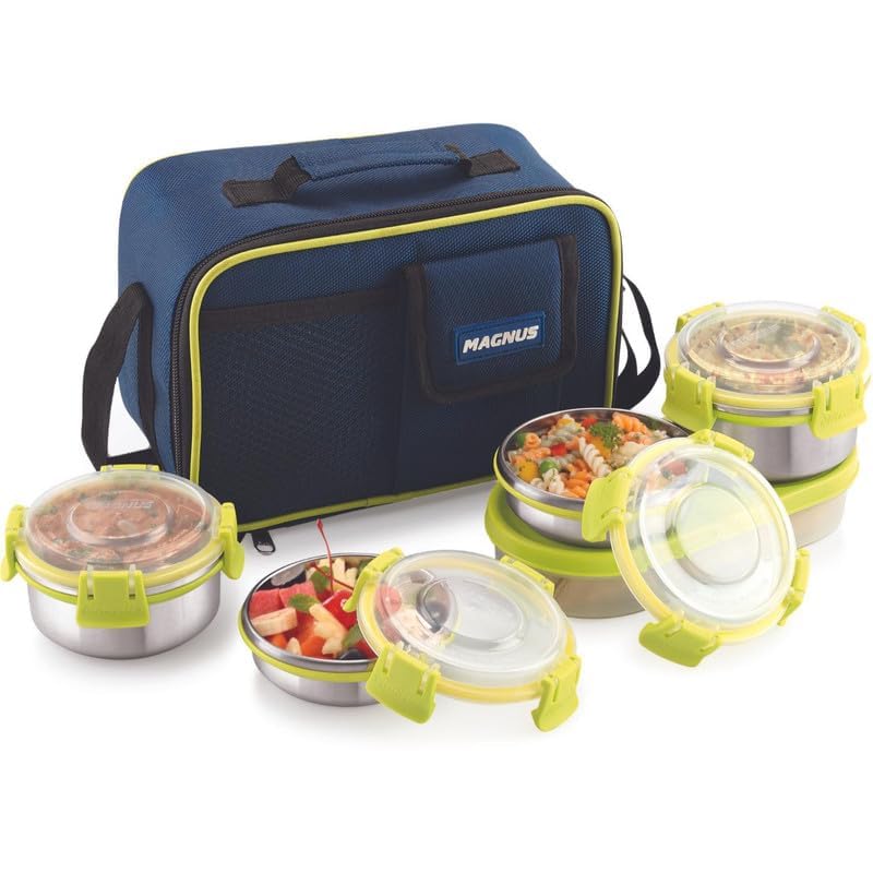 Hybrid 5 Stainless Steel Lunch Box Set | Premium Tiffin for Kids, Boys, Men & Women | Leakproof Containers, Insulated Cover, Ideal for Office & School Use