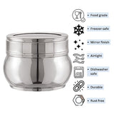 Mukti Stainless Steel Food Storage Jars & Containers|Dabba|Celebration See Through Lid|250ml x 1pc