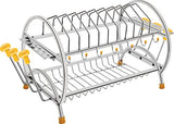 Priya Heavy Omega Shaped Stainless Steel 2 Shelf 6 In 1 Kitchen Utensils Rack (Length-22 Inch* Width-11 Inch*Height-11 Inch)