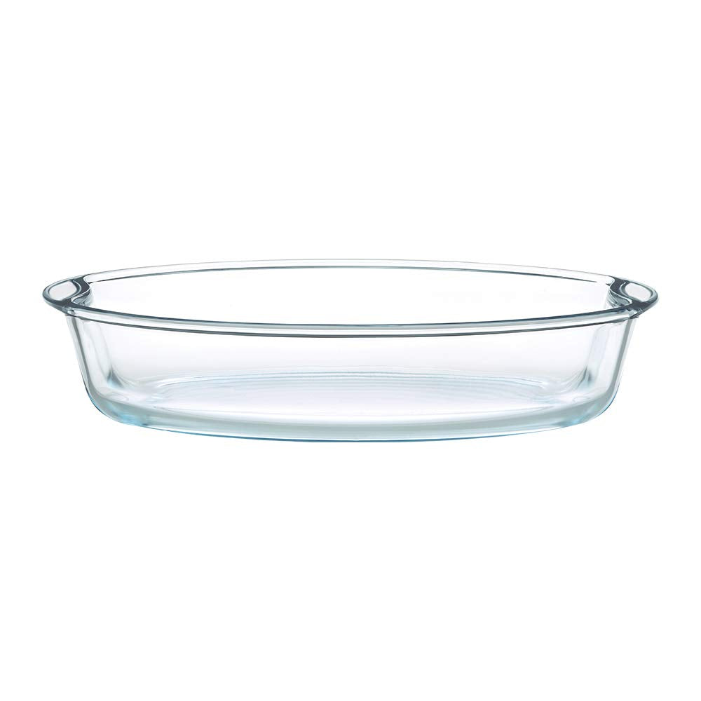 2.5 Baking Dish Set with Handle | Oval Shape Bowl Container | Borosilicate Glass Bake and Serve Dish Tray | Microwave, Oven & Dishwasher Safe | Transparent