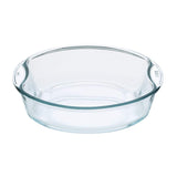 2.5 Baking Dish Set with Handle | Round Shape Bowl Container | Borosilicate Glass Bake and Serve Dish Tray | Microwave, Oven & Dishwasher Safe | Transparent