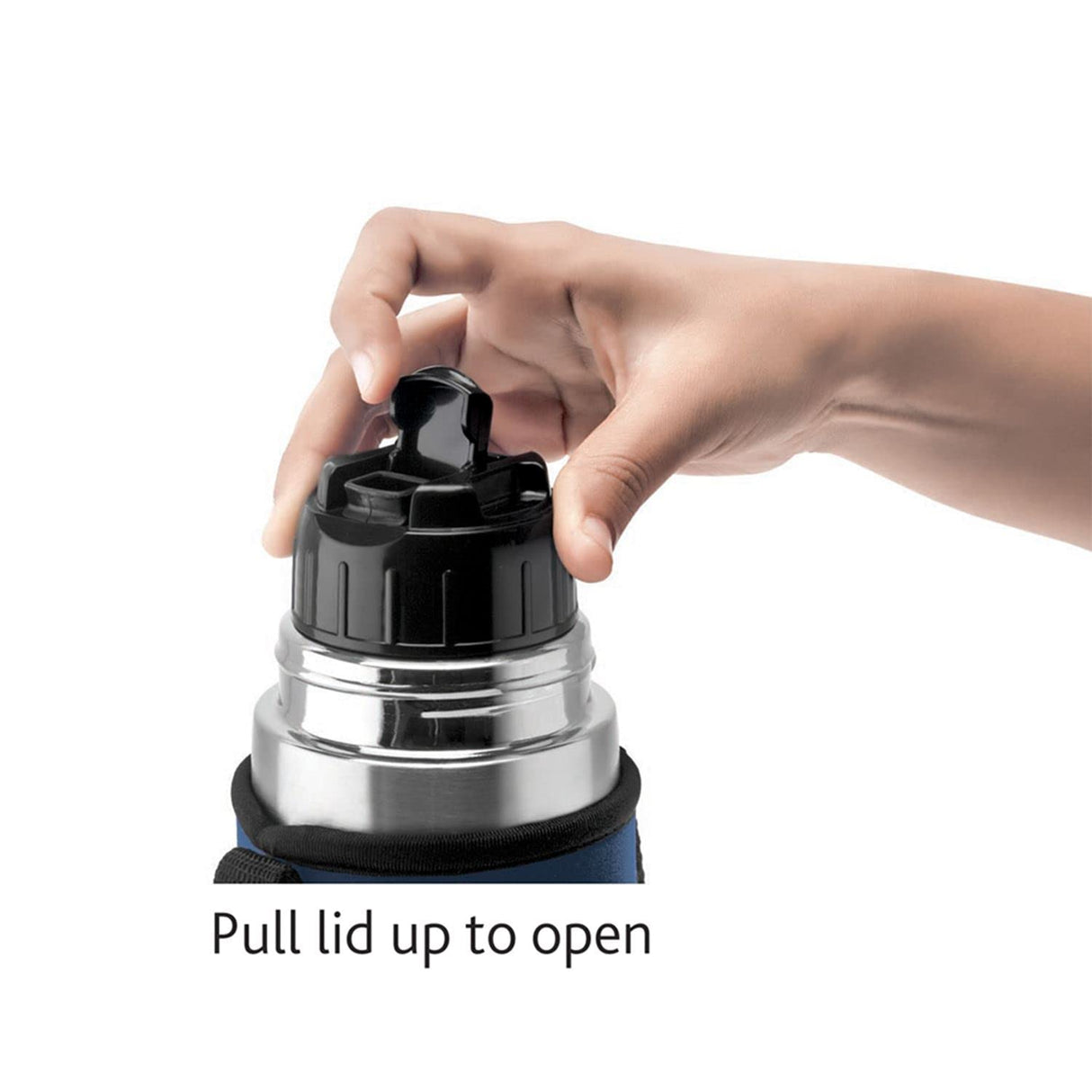 Thermo Flask Blue – 500 mL (FGFTLS00BLU) | Hot & Cold Stainless Steel Vacuum Flask with Carry Jacket, Leak-Proof Lid & Sipper Spout