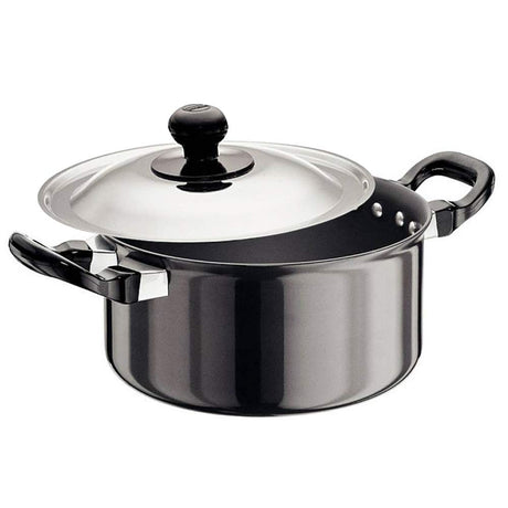 Hawkins Futura Hard Anodised Cook-n-Serve Stewpot 5 Litre  with stainless steel lid