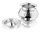 Mukti Stainless Steel Food Storage Handis & Cooking Pots|Curry Pots, Gravy, Rice Patilas, Biryani Kadhai & Topes|Khichdi King Pracheen with Lid|1100ml x 1pc