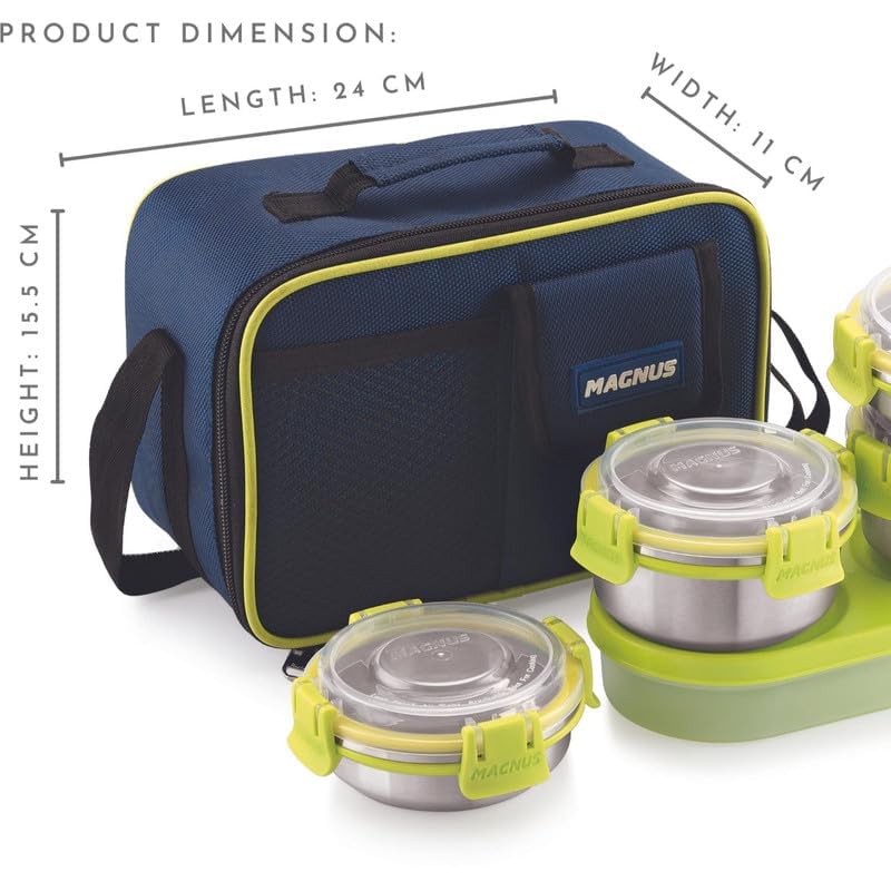 Hybrid 5 Stainless Steel Lunch Box Set | Premium Tiffin for Kids, Boys, Men & Women | Leakproof Containers, Insulated Cover, Ideal for Office & School Use