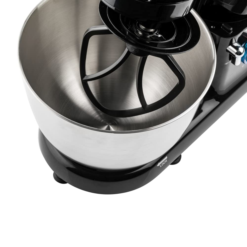 Westinghouse 4.5L Stand Mixer WKSMX1301BK | 800W Power | 6 Speeds + Turbo Function | Planetary Rotation | Stainless Steel Bowl | Includes Beater, Whisk & Dough Hook | Black