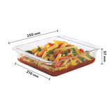 Borosil - Ih77Gs03702 Glass Mixing Bowl and Square Dish with Lid Set, 2-Pieces, Transparent Ih22Dh12216 Glass Baking Dish 1.3 L, Microwave Safe & Oven Safe